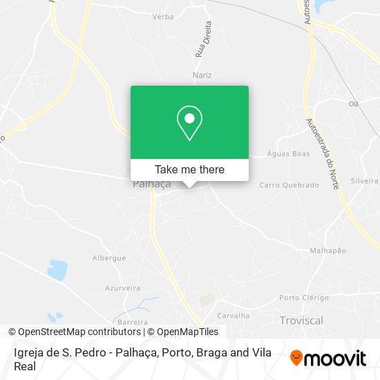 Igreja de S. Pedro - Palhaça mapa