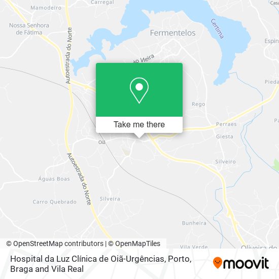 Hospital da Luz Clínica de Oiã-Urgências mapa