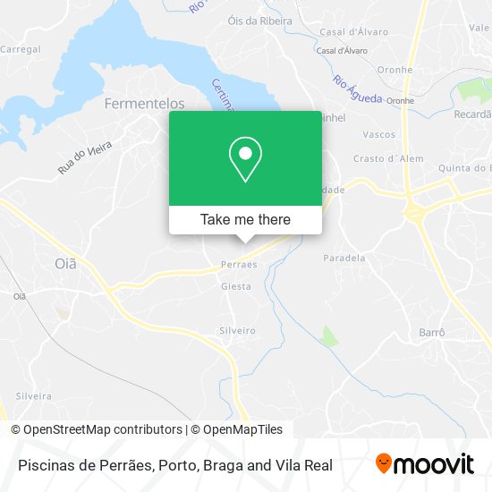 Piscinas de Perrães mapa