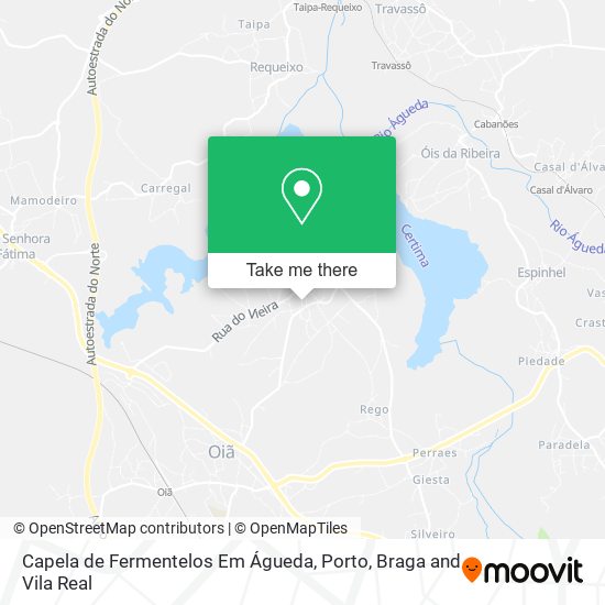 Capela de Fermentelos Em Águeda mapa