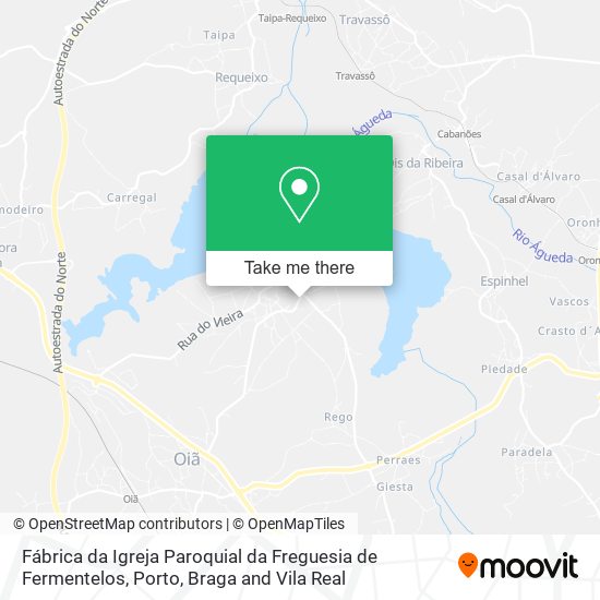 Fábrica da Igreja Paroquial da Freguesia de Fermentelos mapa