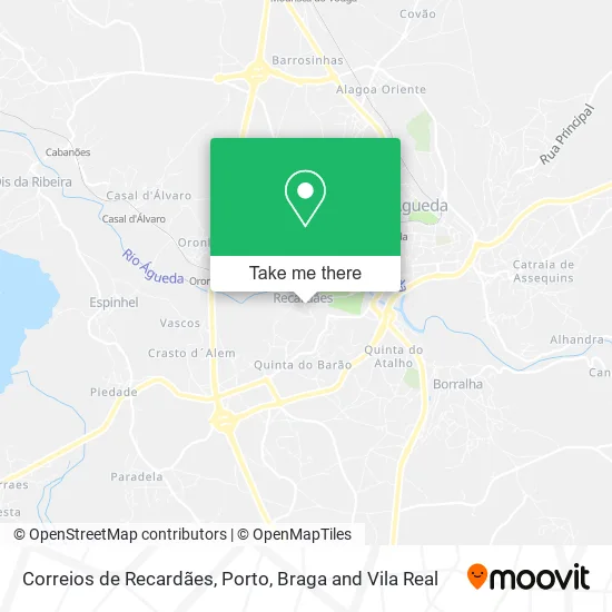 Correios de Recardães map