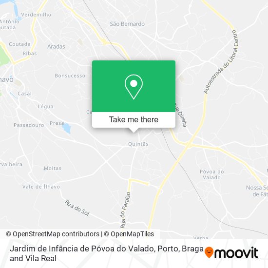 Jardim de Infância de Póvoa do Valado mapa