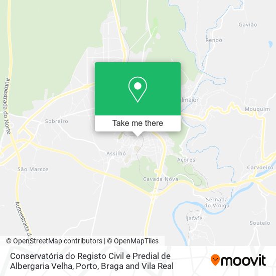 Conservatória do Registo Civil e Predial de Albergaria Velha mapa