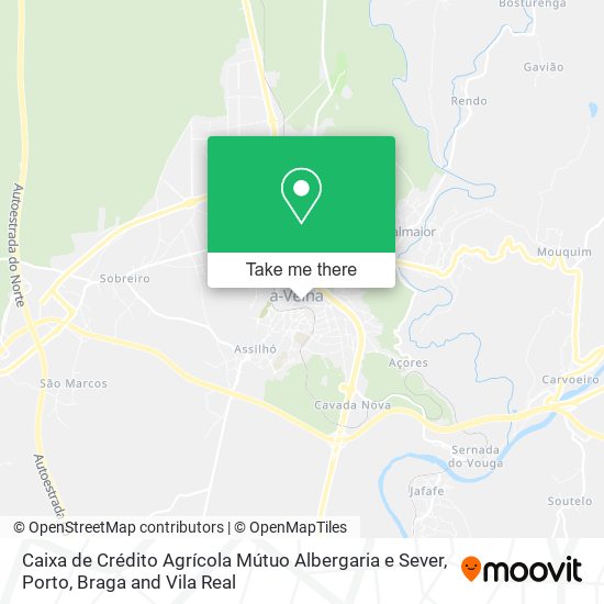Caixa de Crédito Agrícola Mútuo Albergaria e Sever map