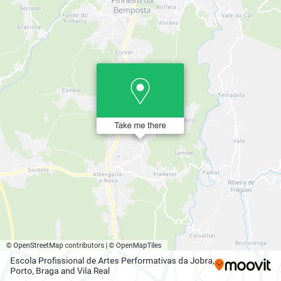 Escola Profissional de Artes Performativas da Jobra mapa