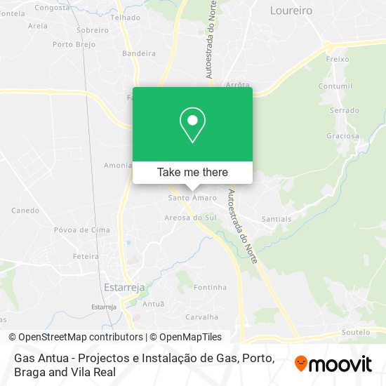 Gas Antua - Projectos e Instalação de Gas map