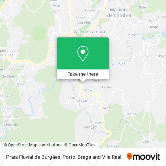 Praia Fluvial de Burgães map