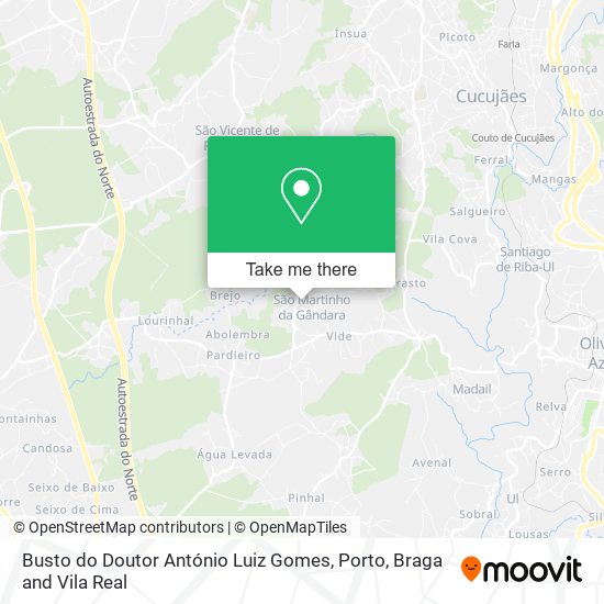 Busto do Doutor António Luiz Gomes mapa