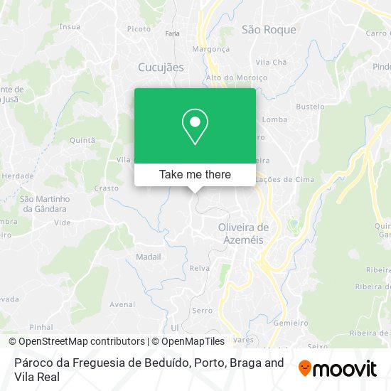 Pároco da Freguesia de Beduído mapa