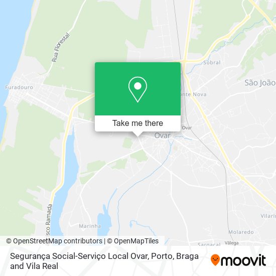 Segurança Social-Serviço Local Ovar mapa