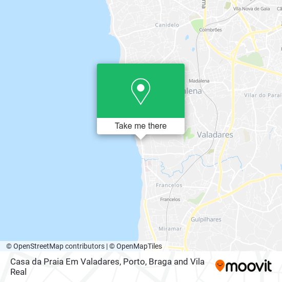 Casa da Praia Em Valadares mapa