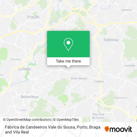 Fábrica de Candeeiros Vale do Sousa mapa