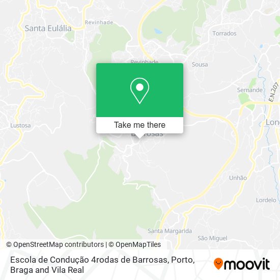 Escola de Condução 4rodas de Barrosas mapa