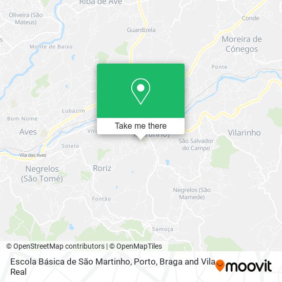 Escola Básica de São Martinho mapa