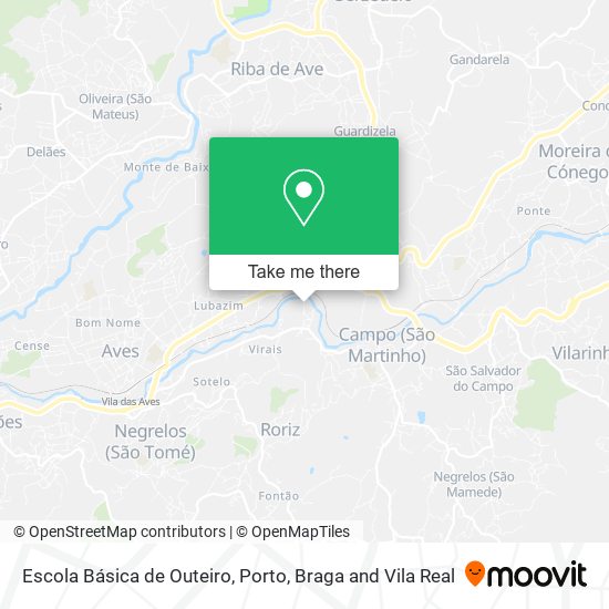 Escola Básica de Outeiro mapa