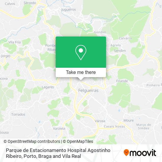 Parque de Estacionamento Hospital Agostinho Ribeiro mapa