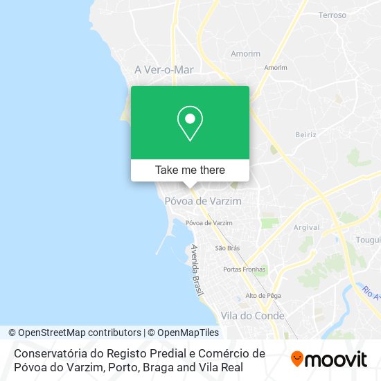 Conservatória do Registo Predial e Comércio de Póvoa do Varzim mapa