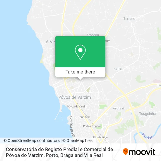 Conservatória do Registo Predial e Comercial de Póvoa do Varzim mapa