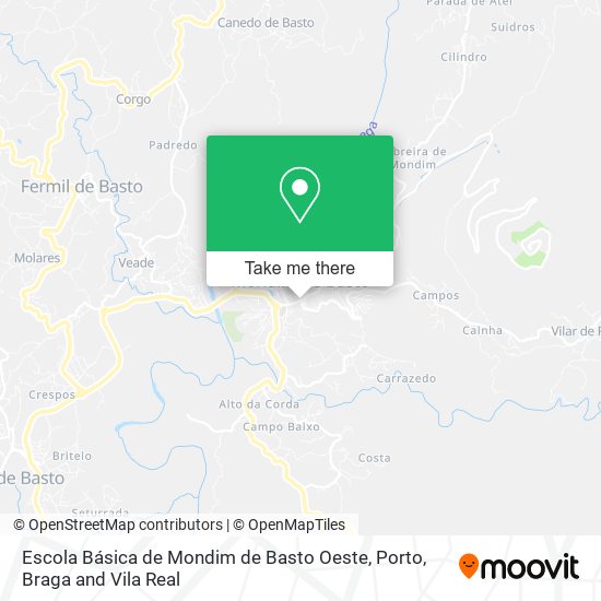 Escola Básica de Mondim de Basto Oeste mapa