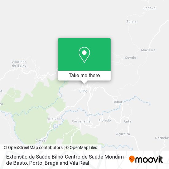 Extensão de Saúde Bilhó-Centro de Saúde Mondim de Basto mapa