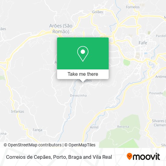 Correios de Cepães mapa