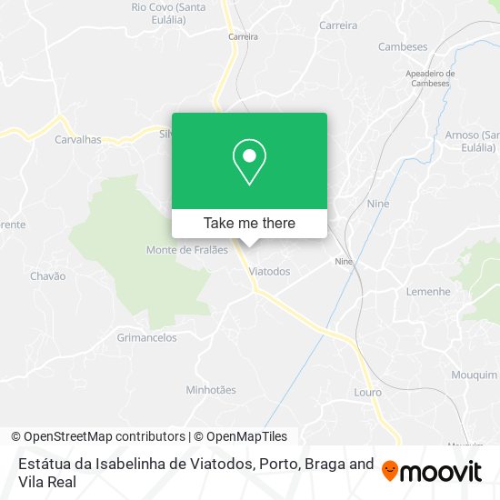 Estátua da Isabelinha de Viatodos mapa