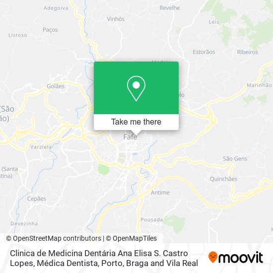 Clinica de Medicina Dentária Ana Elisa S. Castro Lopes, Médica Dentista mapa