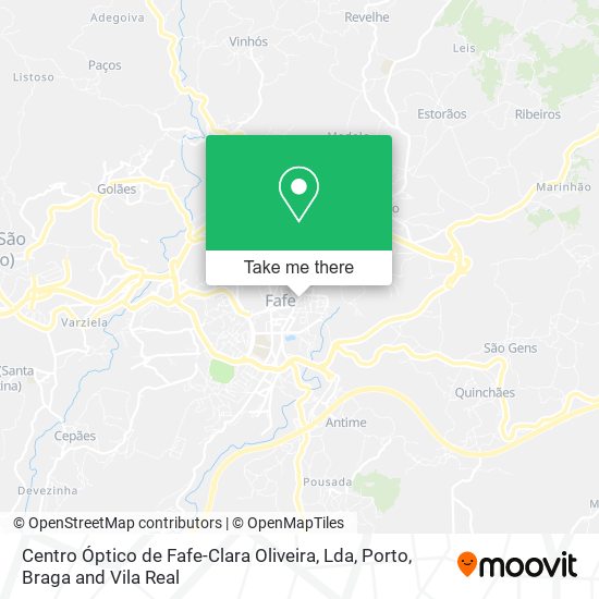 Centro Óptico de Fafe-Clara Oliveira, Lda mapa