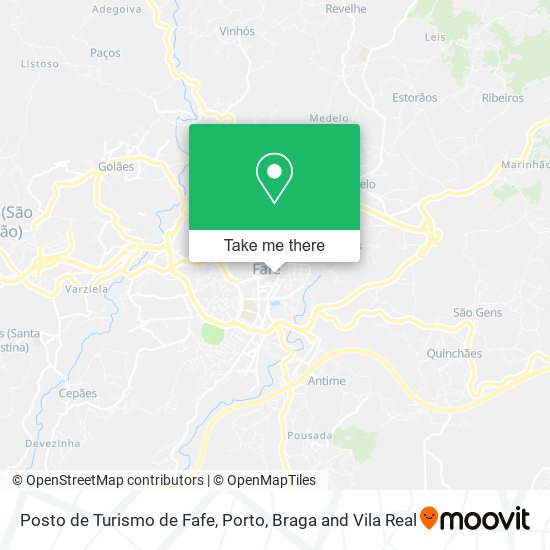 Posto de Turismo de Fafe mapa