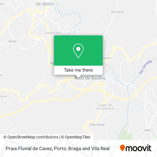 Praia Fluvial de Cavez mapa