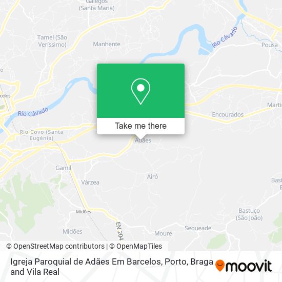 Igreja Paroquial de Adães Em Barcelos mapa
