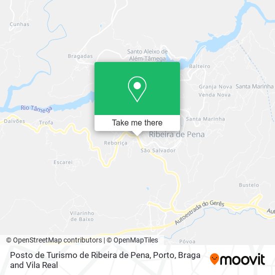 Posto de Turismo de Ribeira de Pena mapa