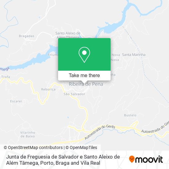 Junta de Freguesia de Salvador e Santo Aleixo de Além Tâmega mapa