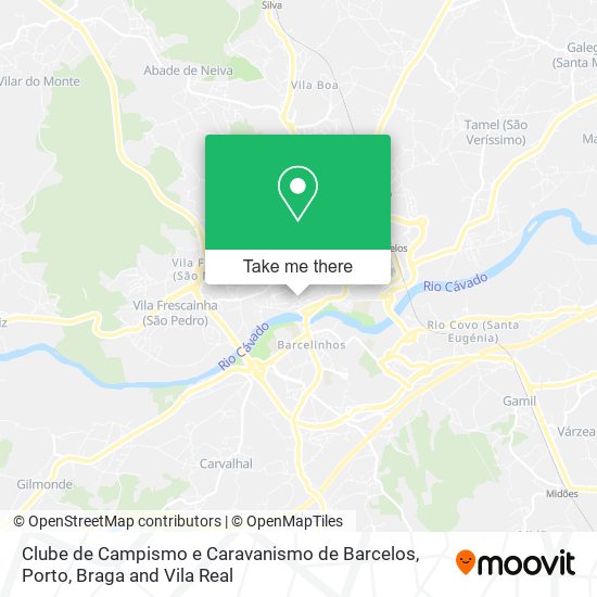 Clube de Campismo e Caravanismo de Barcelos mapa
