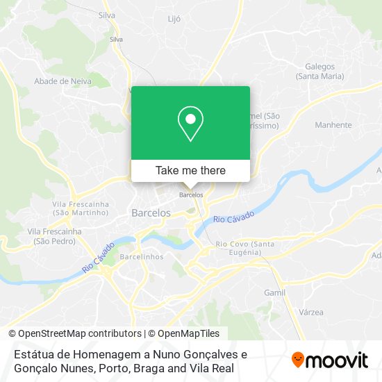 Estátua de Homenagem a Nuno Gonçalves e Gonçalo Nunes mapa