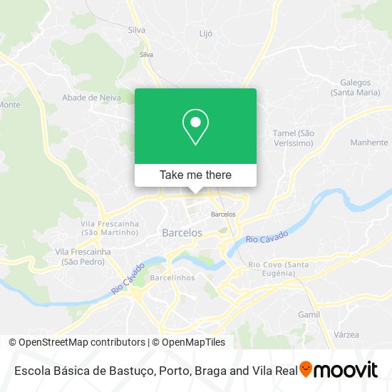 Escola Básica de Bastuço mapa