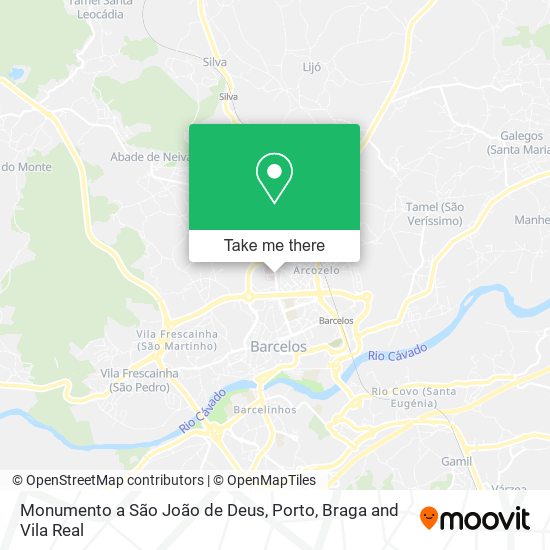 Monumento a São João de Deus mapa