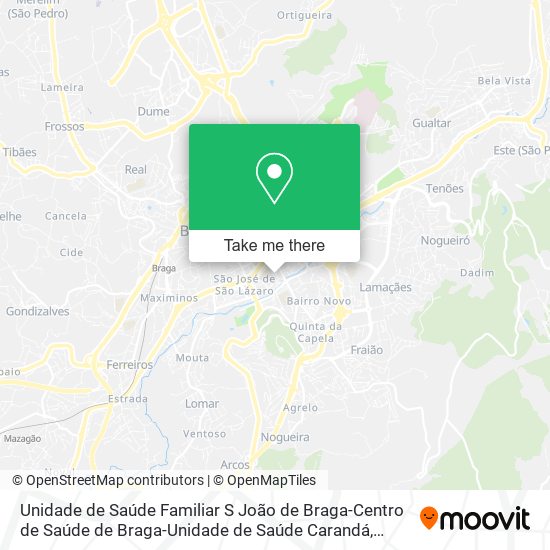 Unidade de Saúde Familiar S João de Braga-Centro de Saúde de Braga-Unidade de Saúde Carandá map