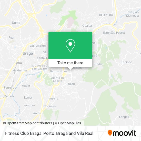 Fitness Club Braga map