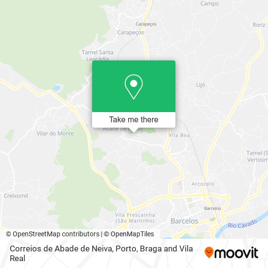 Correios de Abade de Neiva mapa