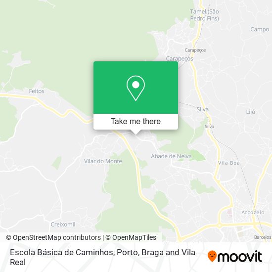 Escola Básica de Caminhos map