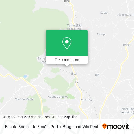 Escola Básica de Fraião mapa