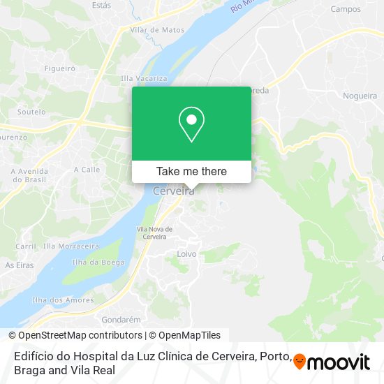 Edifício do Hospital da Luz Clínica de Cerveira mapa