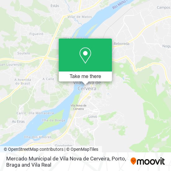 Mercado Municipal de Vila Nova de Cerveira mapa