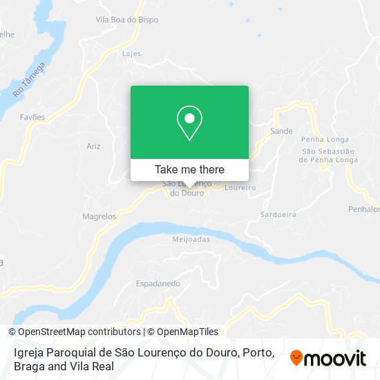Igreja Paroquial de São Lourenço do Douro mapa