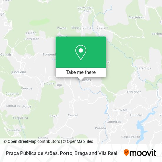 Praça Pública de Arões mapa