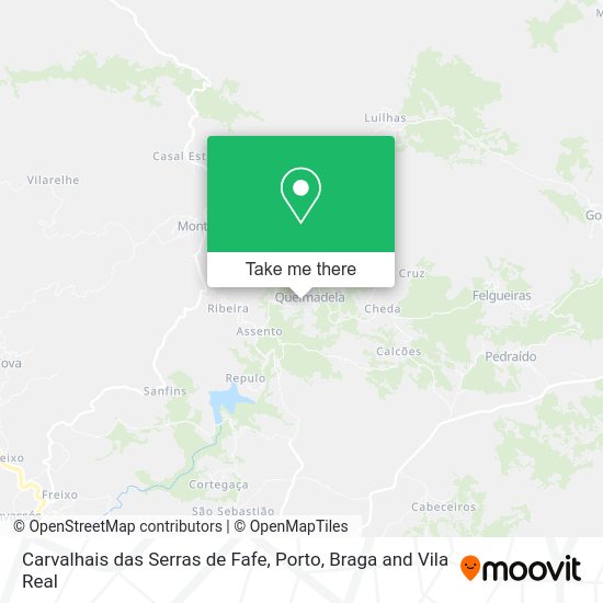 Carvalhais das Serras de Fafe mapa