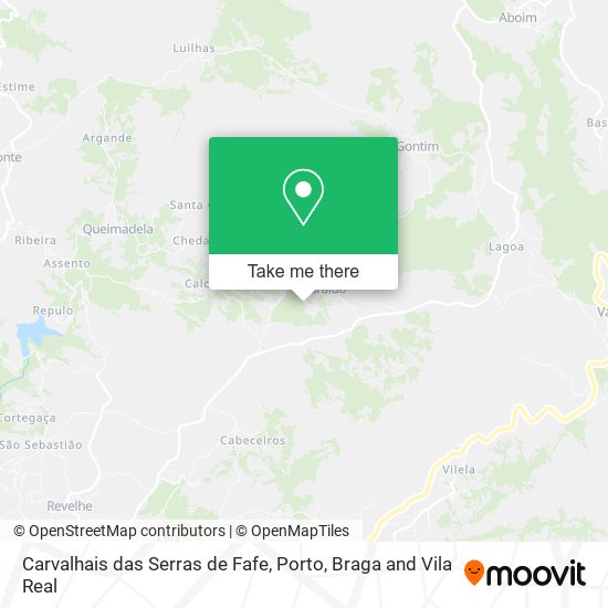 Carvalhais das Serras de Fafe map