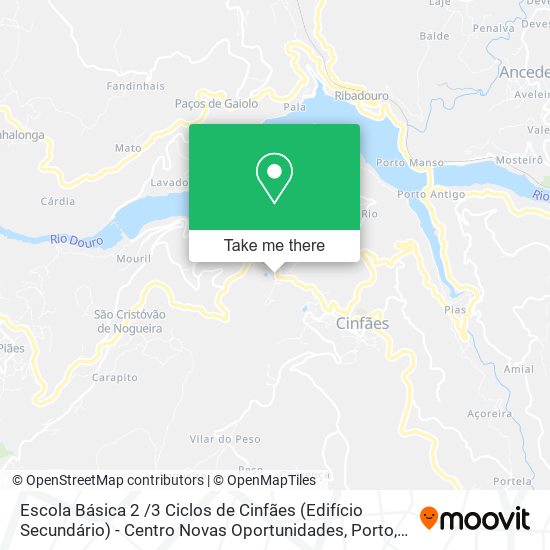 Escola Básica 2 /3 Ciclos de Cinfães (Edifício Secundário) - Centro Novas Oportunidades mapa